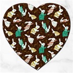 Easter rabbit pattern Jigsaw Puzzle (Heart)