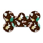 Easter rabbit pattern Dog Tag Bone (Two Sides)