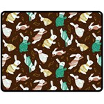 Easter rabbit pattern Fleece Blanket (Medium) 