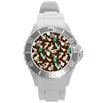 Easter rabbit pattern Round Plastic Sport Watch (L)