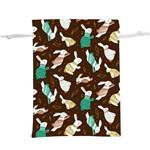 Easter rabbit pattern  Lightweight Drawstring Pouch (XL)