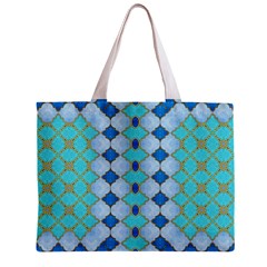 Turquoise Zipper Mini Tote Bag from ArtsNow.com Front