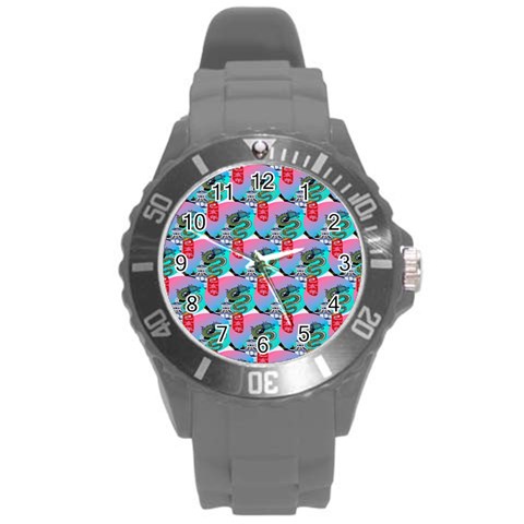 Retro Snake Round Plastic Sport Watch (L) from ArtsNow.com Front