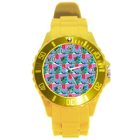 Retro Snake Round Plastic Sport Watch (L) from ArtsNow.com Front