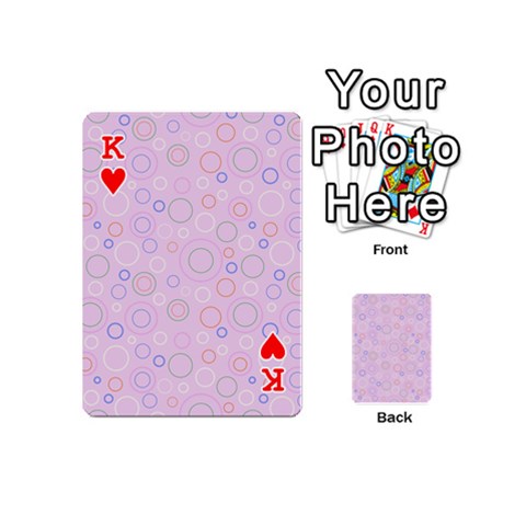 King Multicolored Circles On A Pink Background Playing Cards 54 Designs (Mini) from ArtsNow.com Front - HeartK