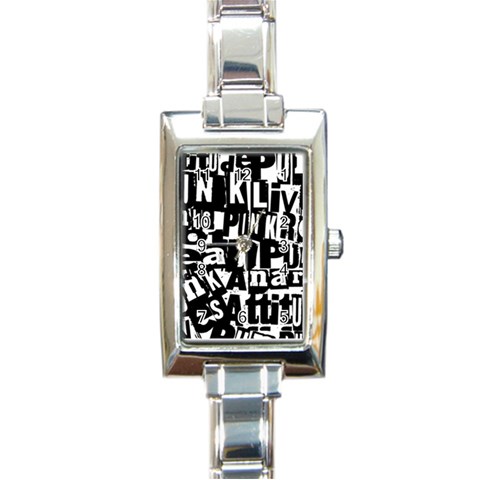 Punk Lives Rectangle Italian Charm Watch from ArtsNow.com Front