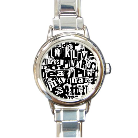 Punk Lives Round Italian Charm Watch from ArtsNow.com Front