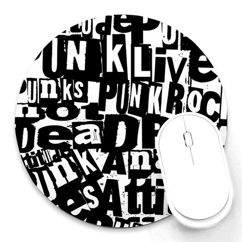 Punk Lives Round Mousepads from ArtsNow.com Front