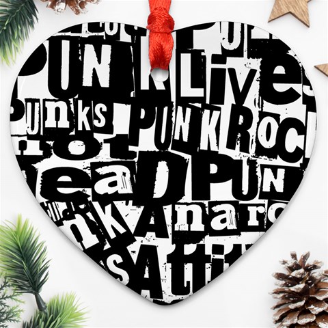 Punk Lives Ornament (Heart) from ArtsNow.com Front