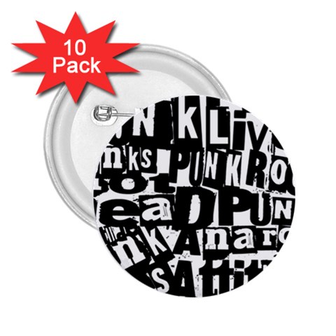 Punk Lives 2.25  Buttons (10 pack)  from ArtsNow.com Front