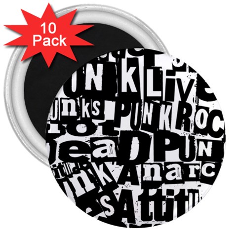 Punk Lives 3  Magnets (10 pack)  from ArtsNow.com Front