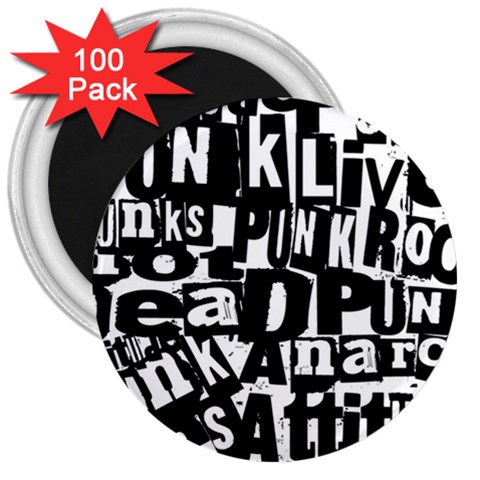 Punk Lives 3  Magnets (100 pack) from ArtsNow.com Front