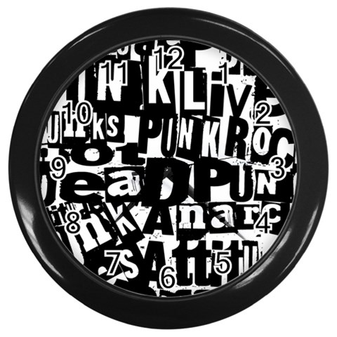 Punk Lives Wall Clock (Black) from ArtsNow.com Front