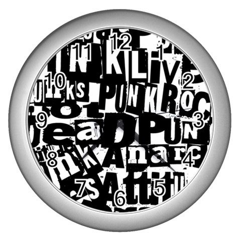 Punk Lives Wall Clock (Silver) from ArtsNow.com Front