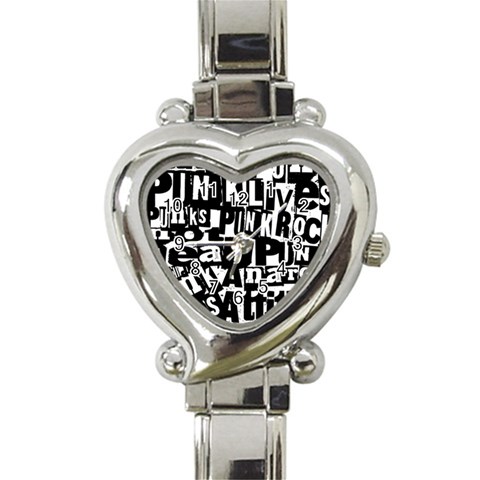 Punk Lives Heart Italian Charm Watch from ArtsNow.com Front