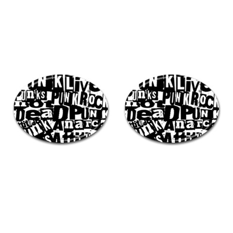 Punk Lives Cufflinks (Oval) from ArtsNow.com Front(Pair)