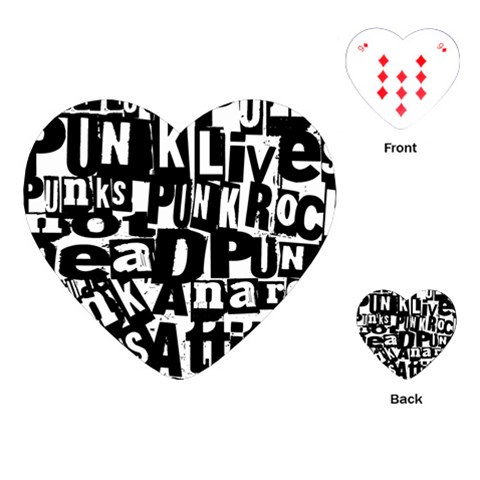 Punk Lives Playing Cards Single Design (Heart) from ArtsNow.com Front