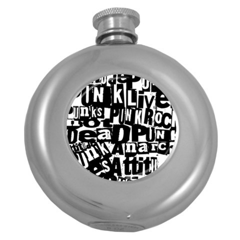 Punk Lives Round Hip Flask (5 oz) from ArtsNow.com Front