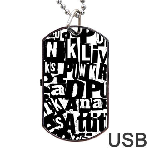 Punk Lives Dog Tag USB Flash (One Side) from ArtsNow.com Front