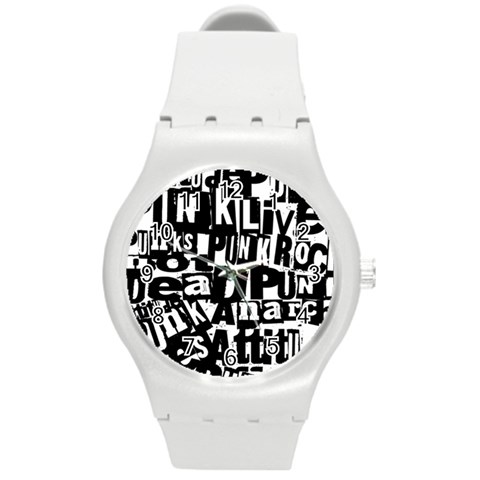 Punk Lives Round Plastic Sport Watch (M) from ArtsNow.com Front