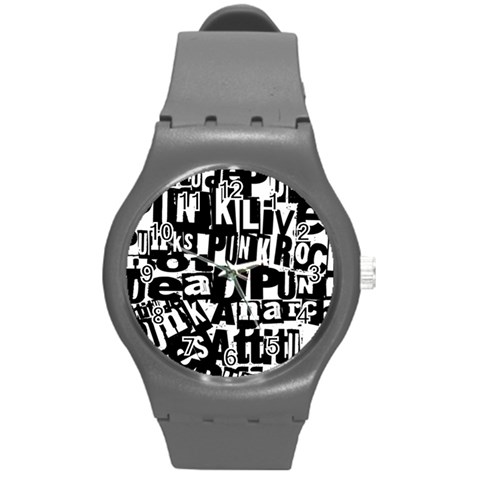 Punk Lives Round Plastic Sport Watch (M) from ArtsNow.com Front