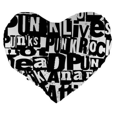 Punk Lives Large 19  Premium Heart Shape Cushions from ArtsNow.com Back