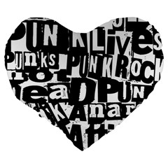 Punk Lives Large 19  Premium Heart Shape Cushions from ArtsNow.com Back