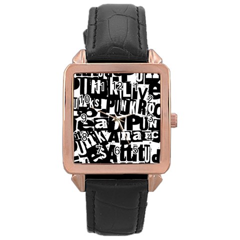 Punk Lives Rose Gold Leather Watch  from ArtsNow.com Front