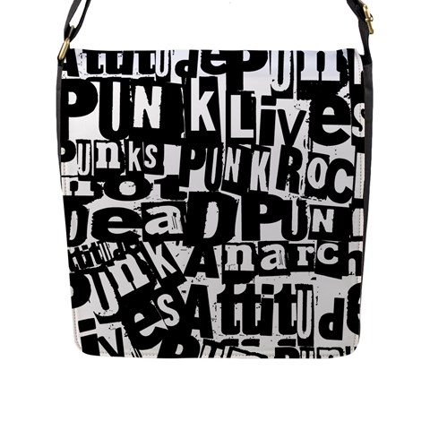 Punk Lives Flap Closure Messenger Bag (L) from ArtsNow.com Front