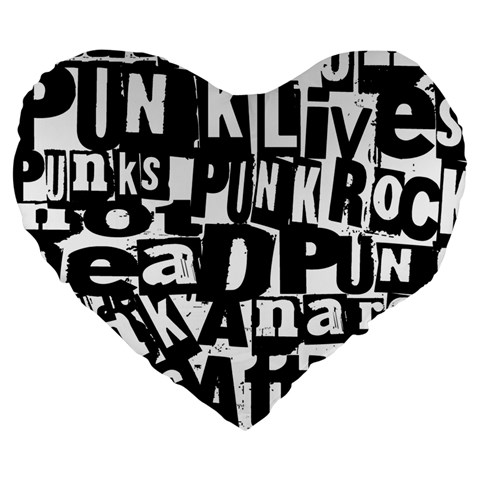 Punk Lives Large 19  Premium Flano Heart Shape Cushions from ArtsNow.com Front