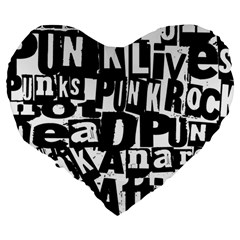 Punk Lives Large 19  Premium Flano Heart Shape Cushions from ArtsNow.com Back