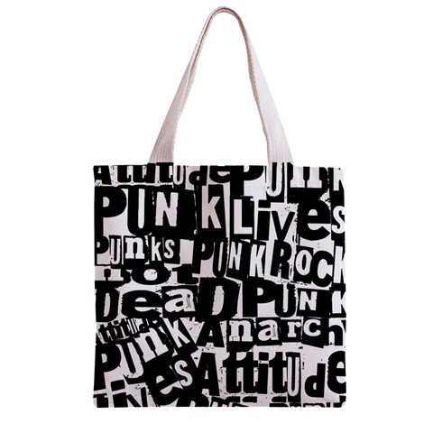 Punk Lives Zipper Grocery Tote Bag from ArtsNow.com Front