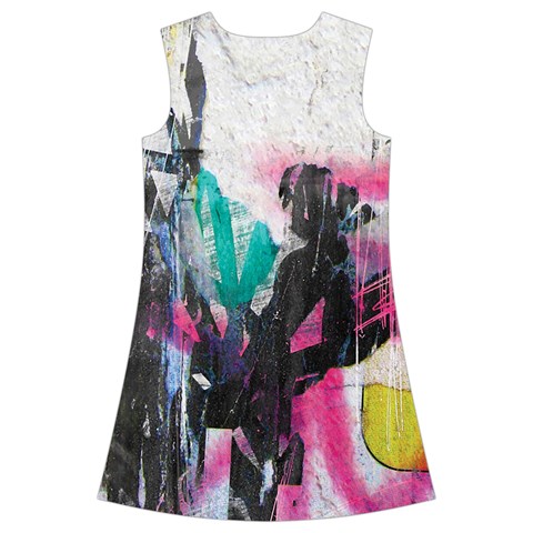 Graffiti Grunge Kids  Short Sleeve Velvet Dress from ArtsNow.com Back