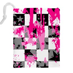 Pink Star Splatter Drawstring Pouch (5XL) from ArtsNow.com Back