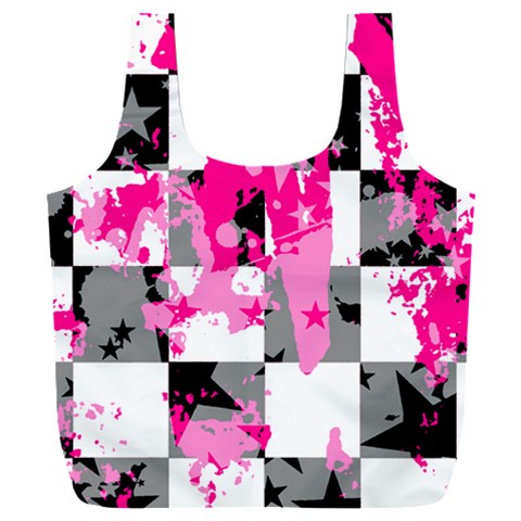 Pink Star Splatter Full Print Recycle Bag (XXXL) from ArtsNow.com Back