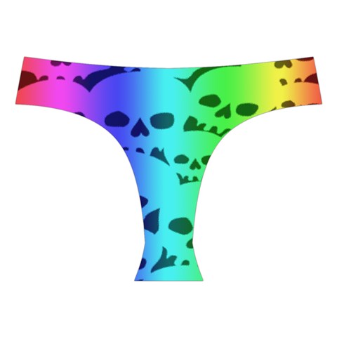 Rainbow Skull Collection Cross Back Hipster Bikini Set from ArtsNow.com Front Under