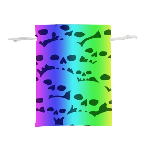 Rainbow Skull Collection Lightweight Drawstring Pouch (S) from ArtsNow.com Back