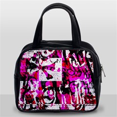 Pink Checker Graffiti  Classic Handbag (Two Sides) from ArtsNow.com Front