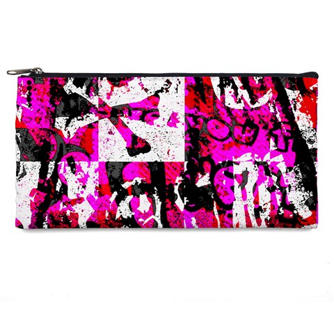 Pink Checker Graffiti  Pencil Case from ArtsNow.com Front