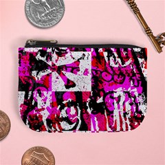 Pink Checker Graffiti  Mini Coin Purse from ArtsNow.com Front