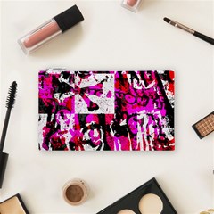 Pink Checker Graffiti  Cosmetic Bag (Small) from ArtsNow.com Front