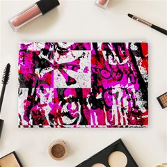 Pink Checker Graffiti  Cosmetic Bag (Large) from ArtsNow.com Back