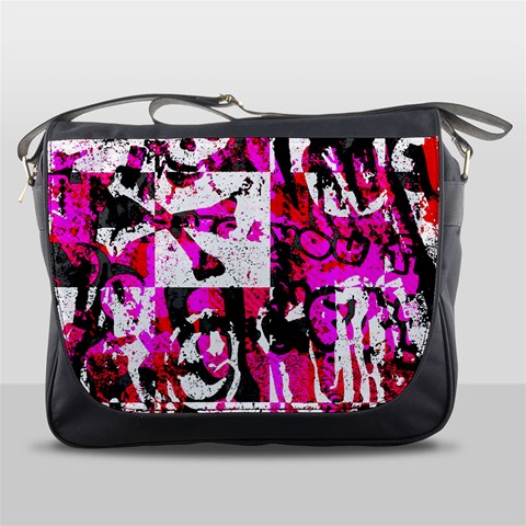 Pink Checker Graffiti  Messenger Bag from ArtsNow.com Front