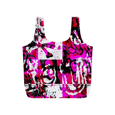 Pink Checker Graffiti  Full Print Recycle Bag (S) from ArtsNow.com Back