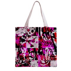 Pink Checker Graffiti  Zipper Grocery Tote Bag from ArtsNow.com Front