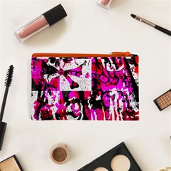 Pink Checker Graffiti  Cosmetic Bag (XS) from ArtsNow.com Back