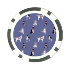 Husky Dogs With Sparkles Poker Chip Card Guard from ArtsNow.com Front