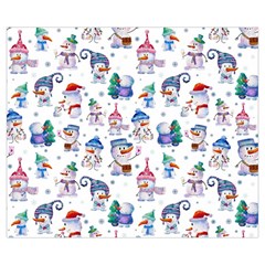 Cute Snowmen Celebrate New Year Zipper Medium Tote Bag from ArtsNow.com Back