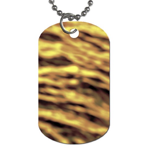 Yellow  Waves Abstract Series No10 Dog Tag (One Side) from ArtsNow.com Front