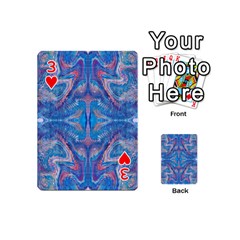 Blue Repeats Playing Cards 54 Designs (Mini) from ArtsNow.com Front - Heart3
